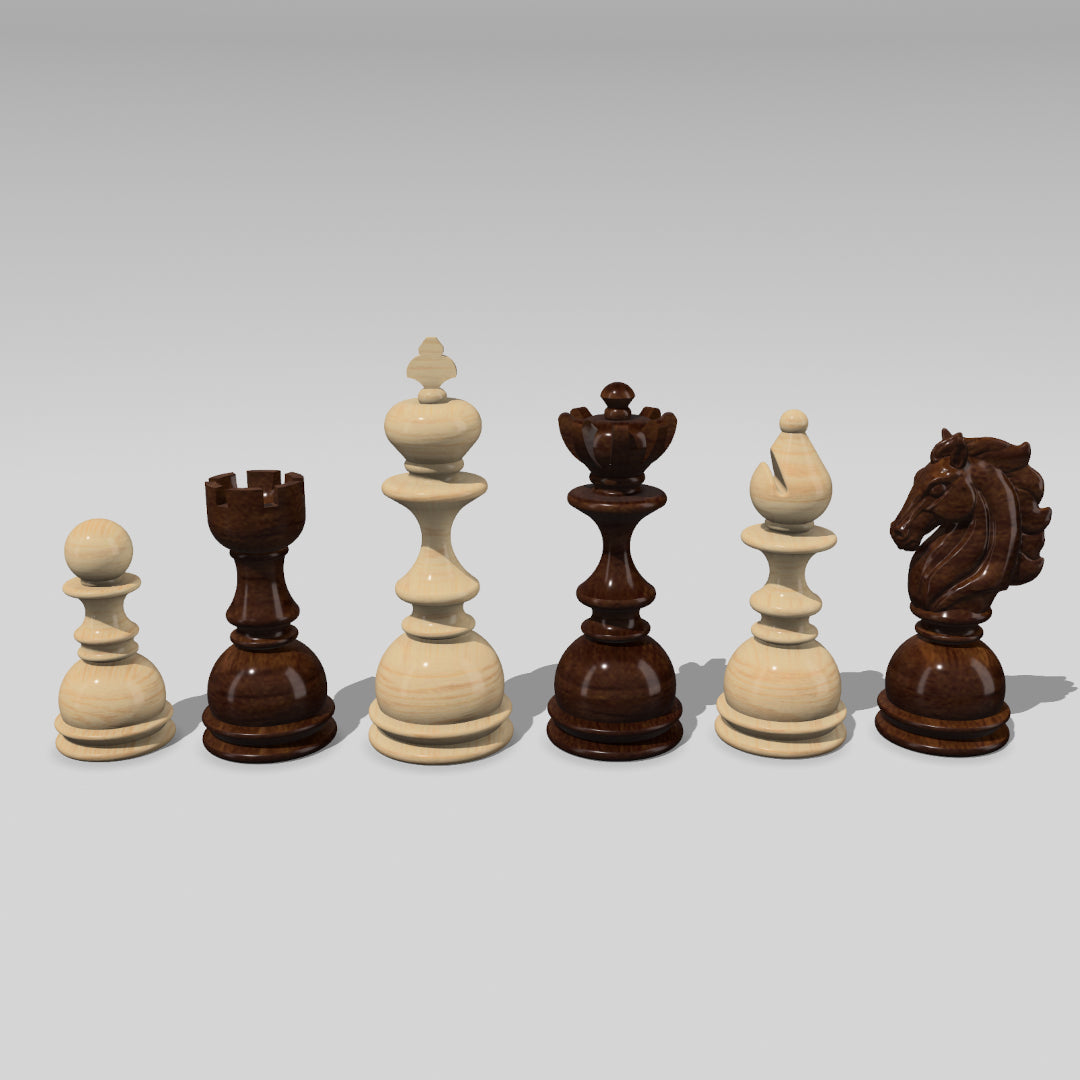 Chess Pieces 4 White Chessboard Setup Board Game (Download Now) 