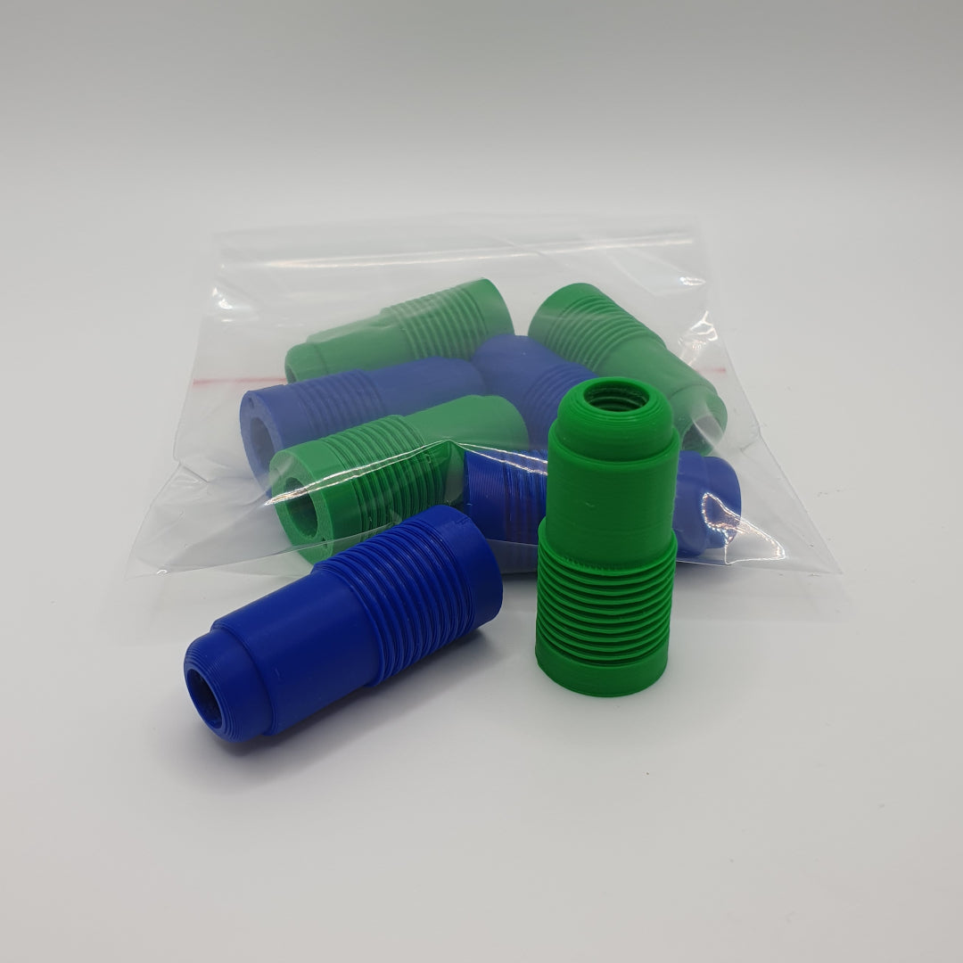Pack of eight M18 to M9 adaptors for non-stock Thrustmaster TH8A knobs